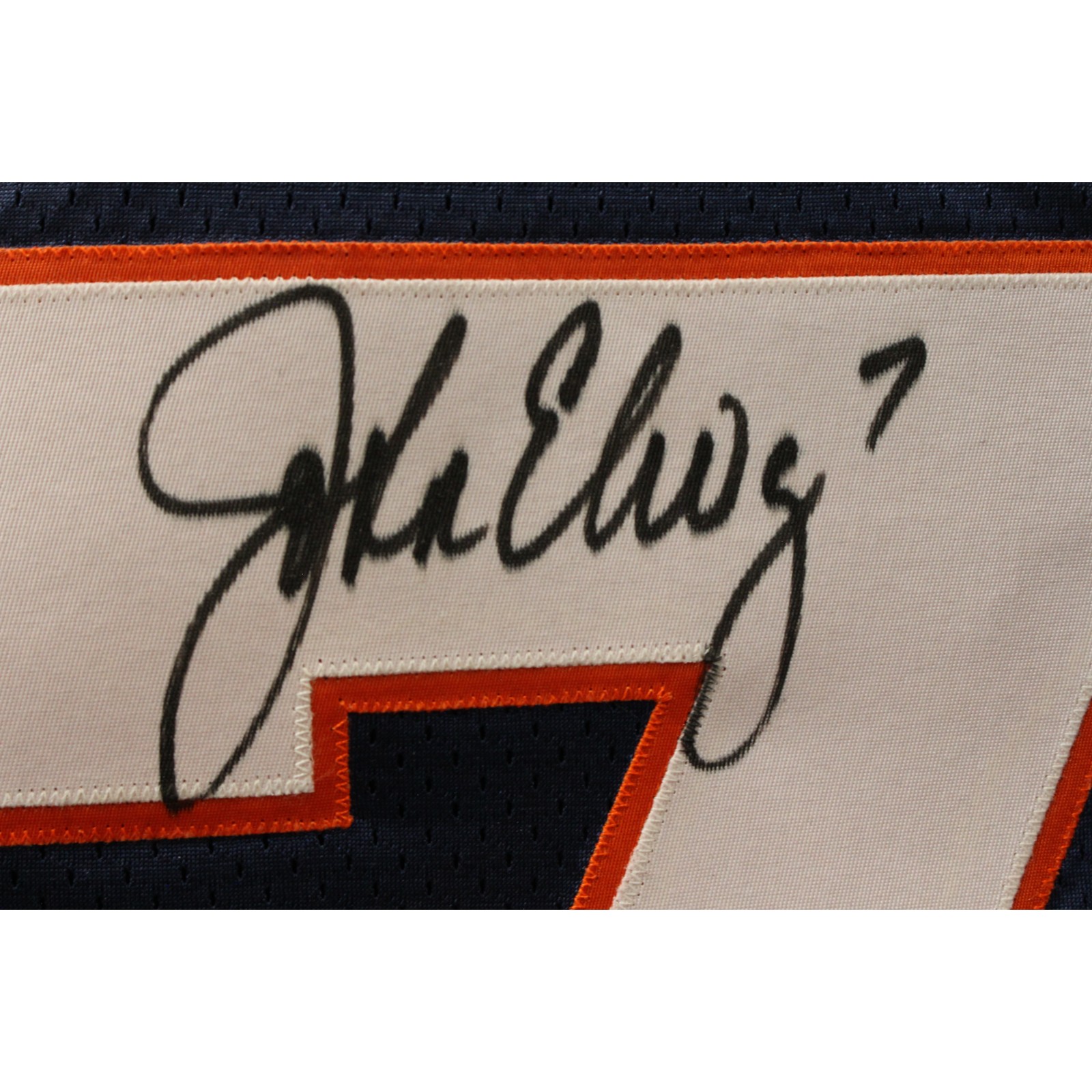 John Elway Autographed Denver Broncos Nike 48 Navy Jersey Mounted Memories 51518