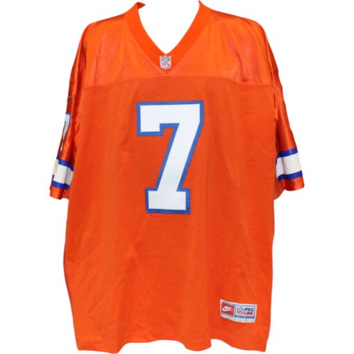 John Elway Autographed Denver Broncos Wilson Sz 44 Orange Jersey Beckett 52845
