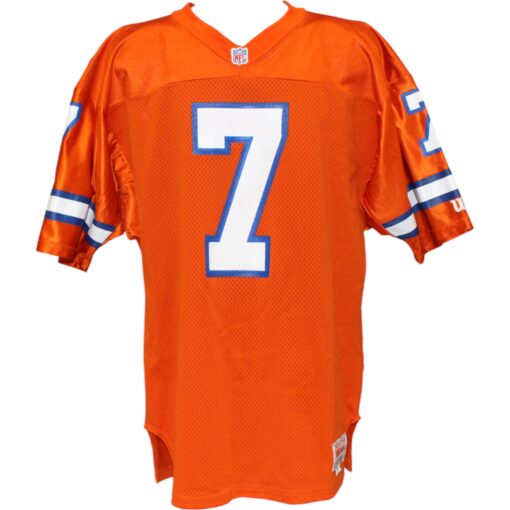 John Elway Autographed Denver Broncos Wilson Sz 44 Orange Jersey Beckett 52845