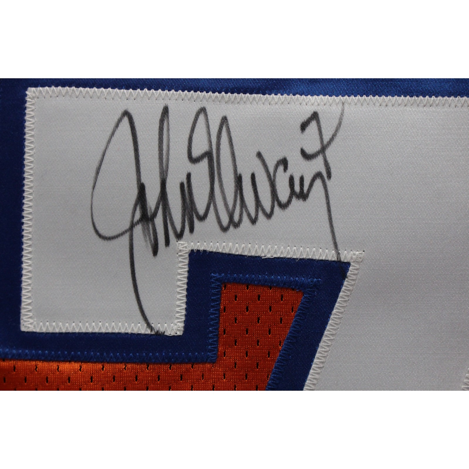 John Elway Autographed Denver Broncos Wilson Sz 50 Orange Jersey Beckett 52846