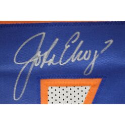 John Elway Autographed/Signed Pro Style White XL TB Jersey Beckett Witness 50185
