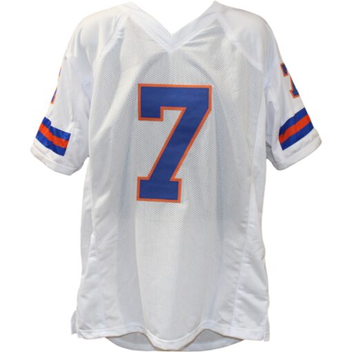 John Elway Autographed/Signed Pro Style White XL TB Jersey Beckett Witness 50185