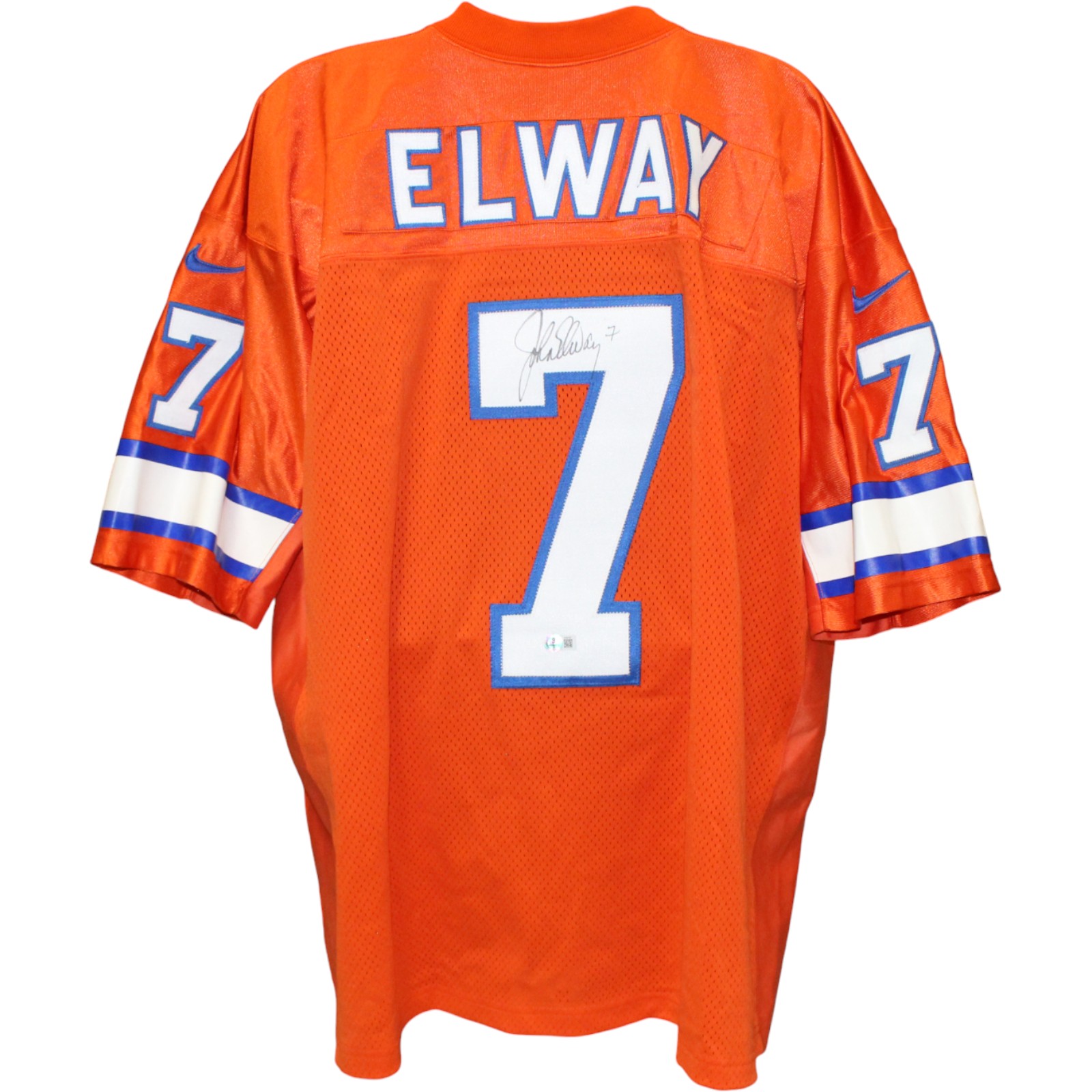 John Elway Autographed Denver Broncos Nike Orange XL Jersey Beckett 52844