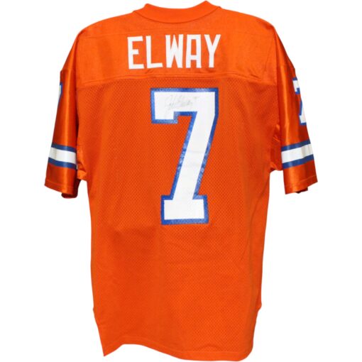 John Elway Autographed Denver Broncos Nike Orange XL Jersey Beckett 52844