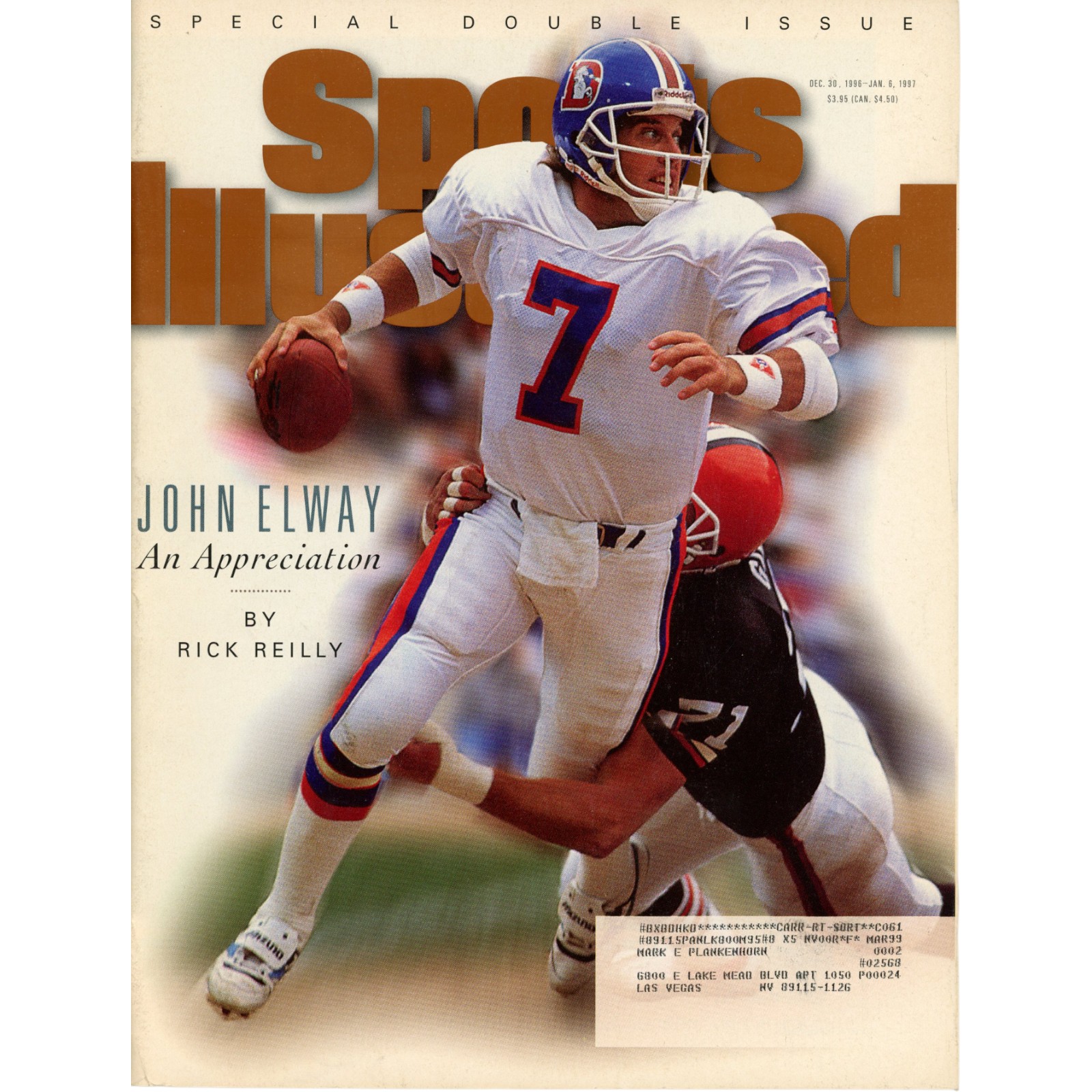 John Elway Denver Broncos Sports Illustrated Magazine 01/06/1997 51550