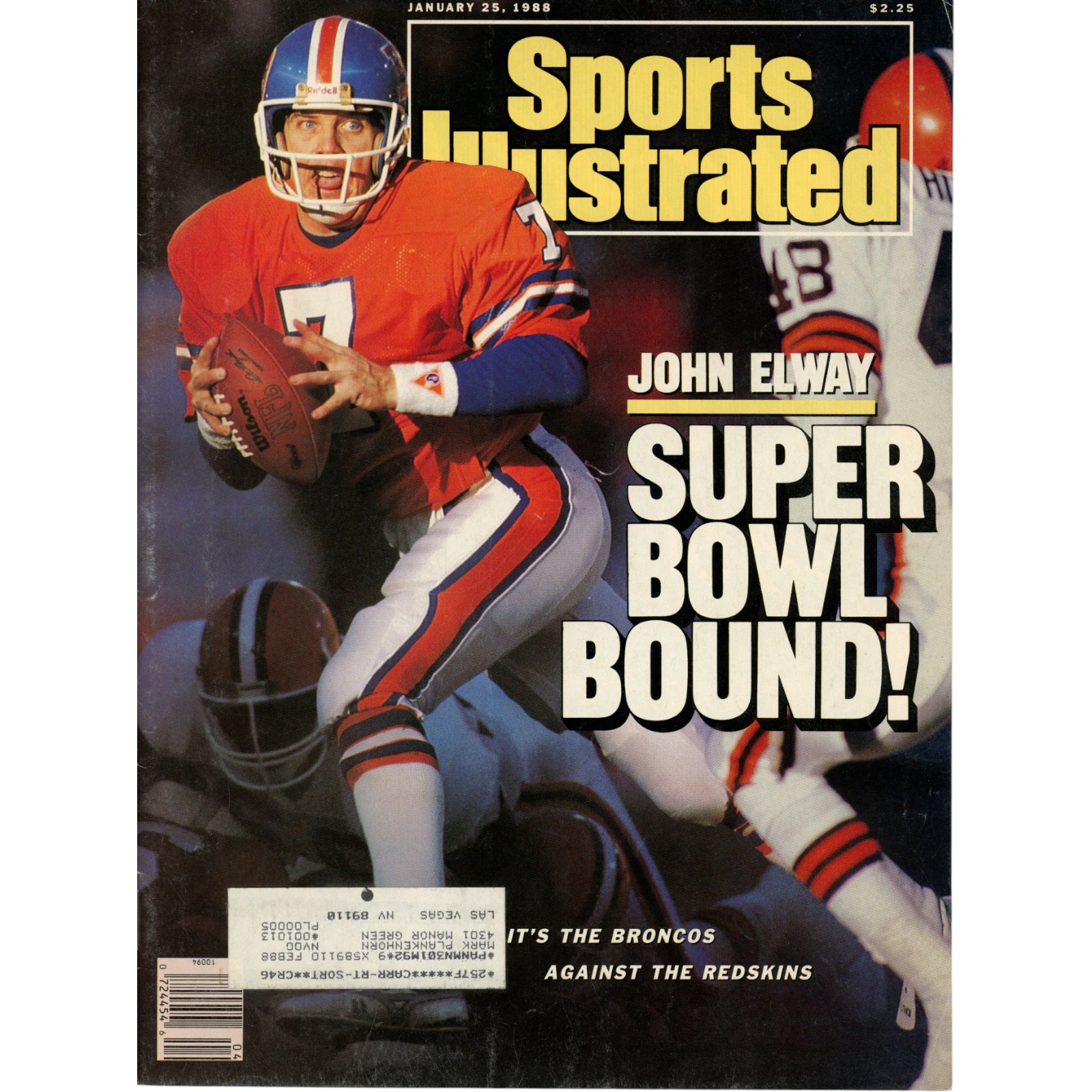 John Elway Denver Broncos Sports Illustrated Magazine 01/25/1988 51553