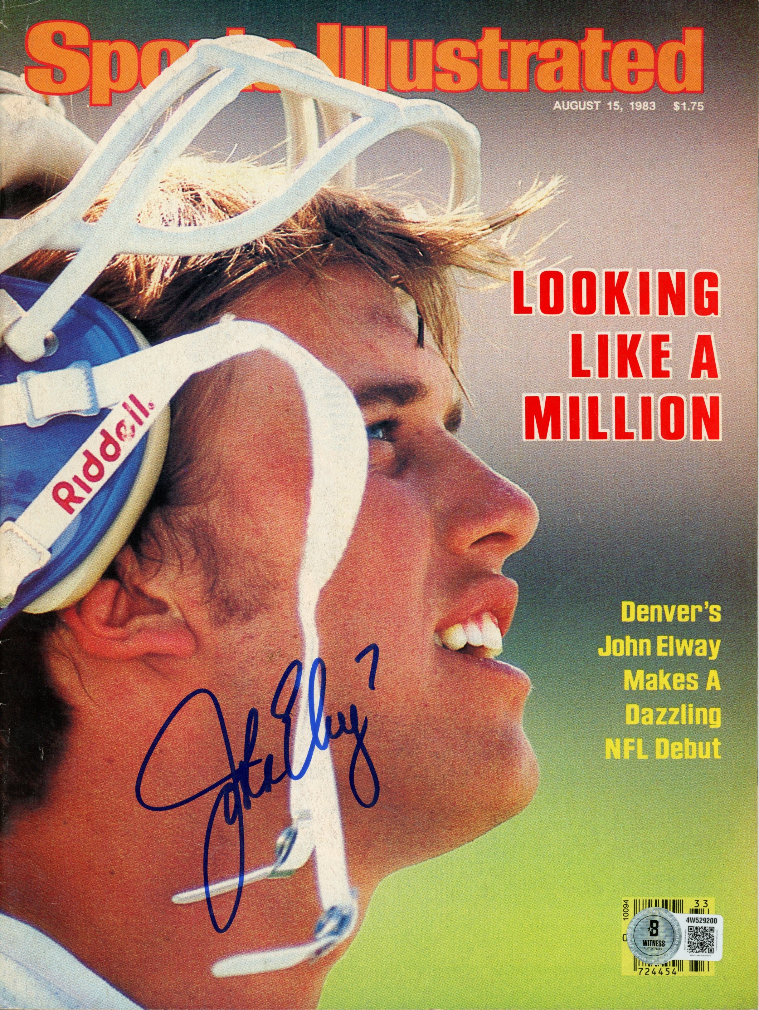 John Elway Signed Denver Broncos 1983 Sports Illustrated No Label Beckett 55224