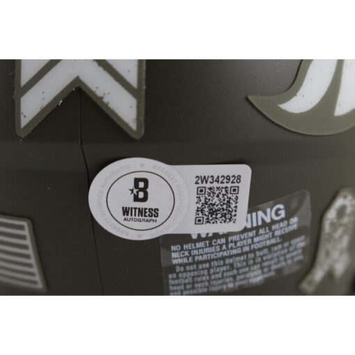 John Elway Autographed Denver Broncos 22 STS Mini Helmet Beckett Witness 50207