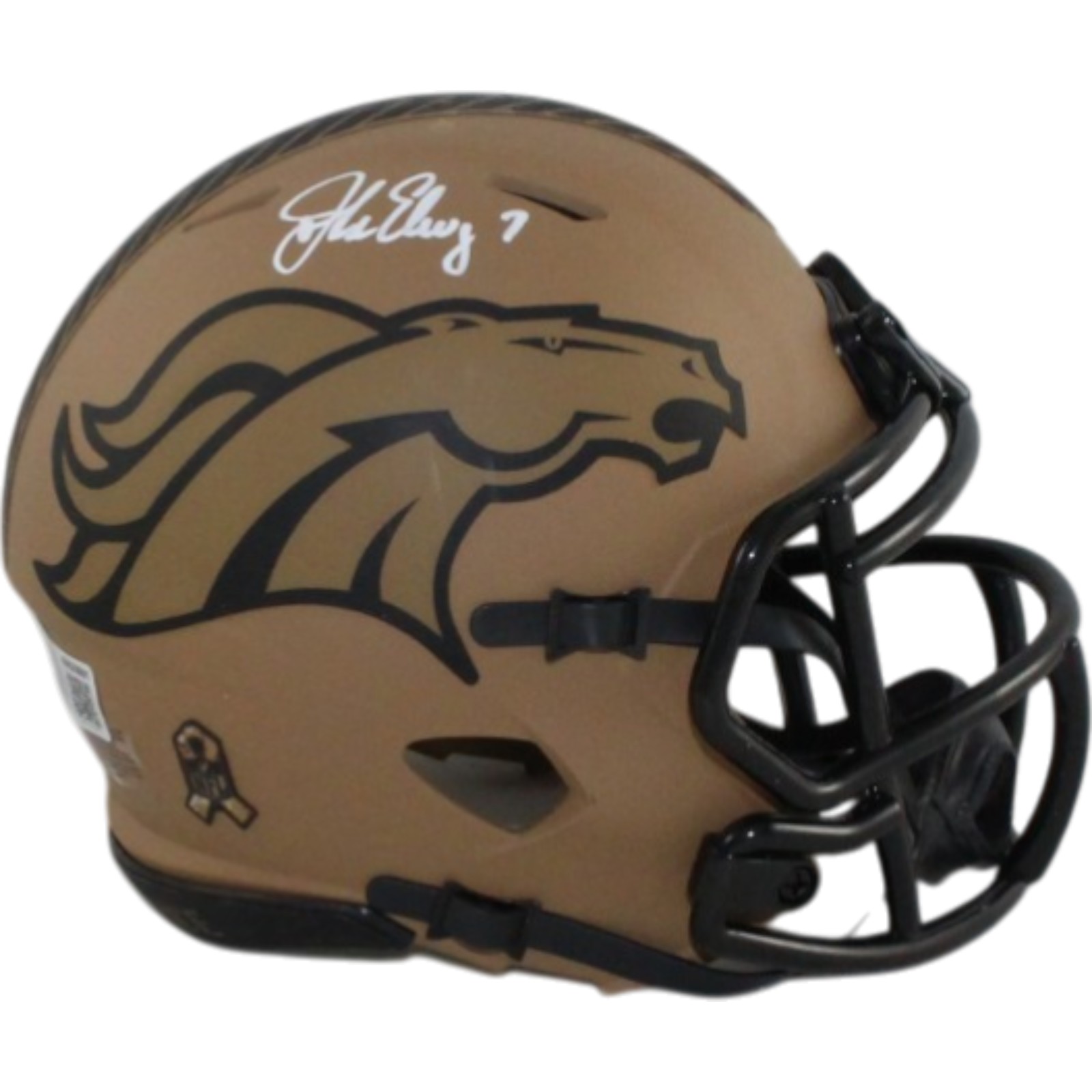 John Elway Autographed Denver Broncos 23 STS Mini Helmet Beckett Witness 55220