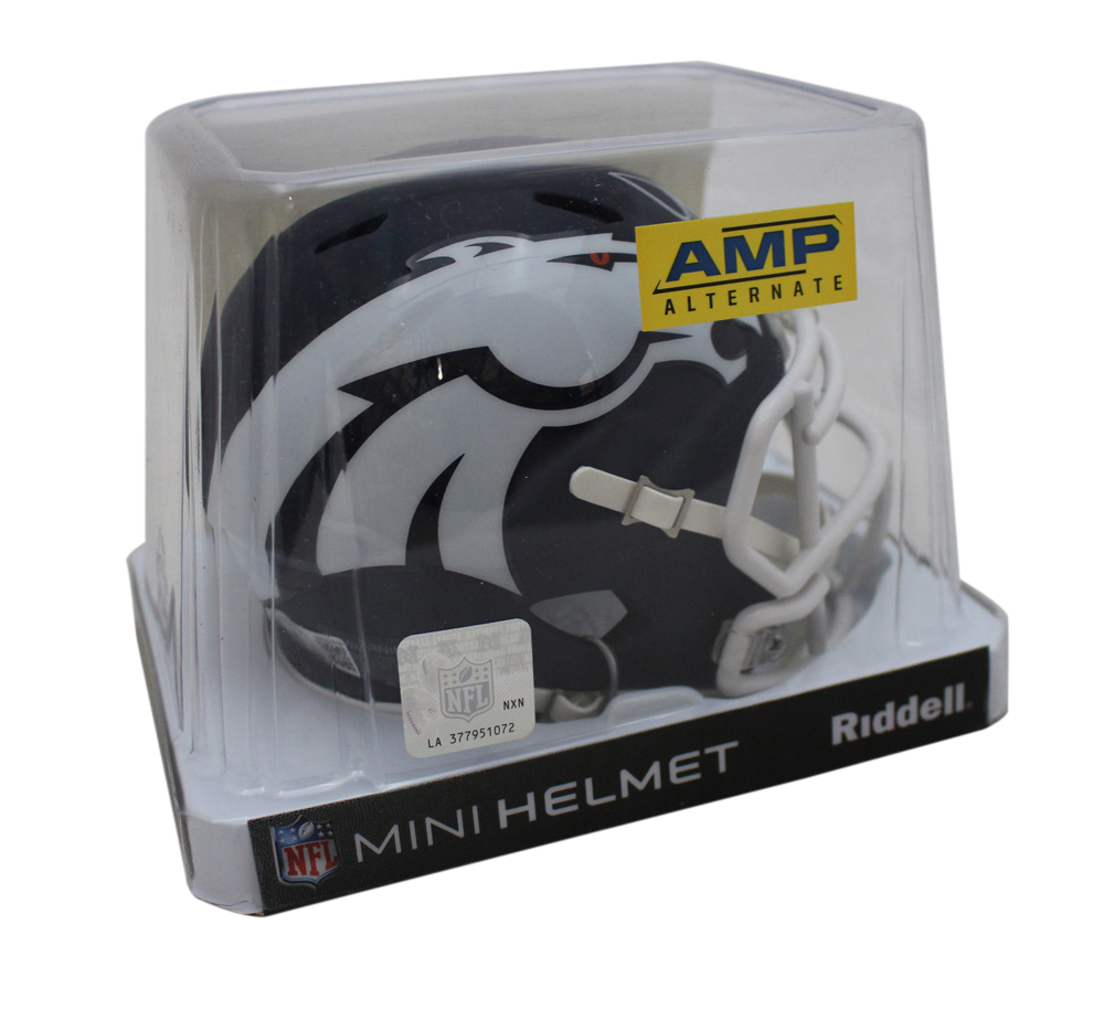 John Elway Autographed Denver Broncos AMP Mini Helmet Beckett BAS