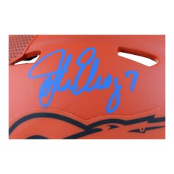 John Elway Autographed Denver Broncos Rave Mini Helmet Beckett 50992