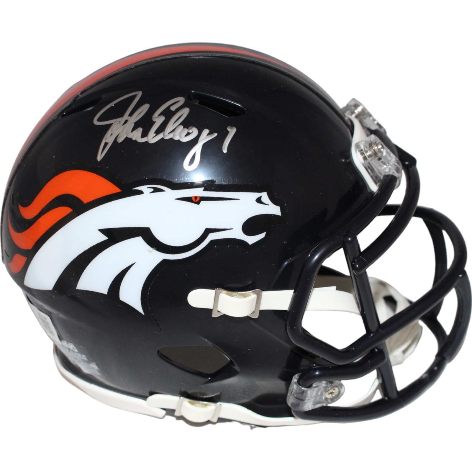 John Elway Autographed/SIgned Denver Broncos Mini Helmet BAS