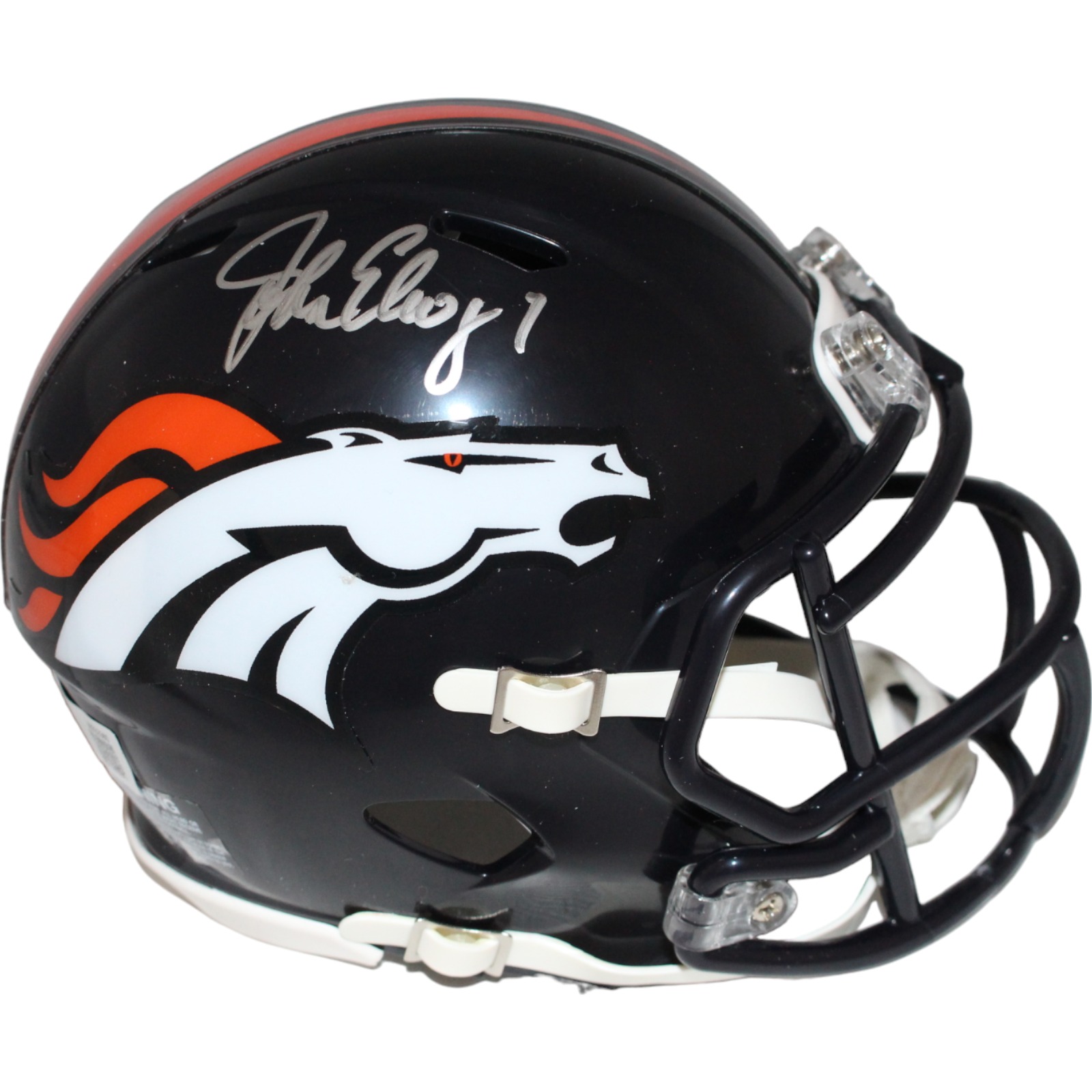 John Elway Autographed/SIgned Denver Broncos Mini Helmet BAS 