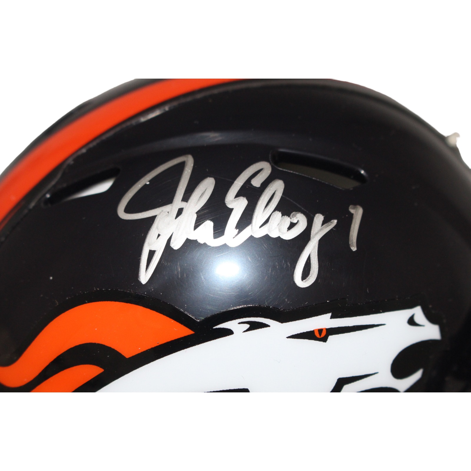 John Elway Autographed/SIgned Denver Broncos Mini Helmet BAS