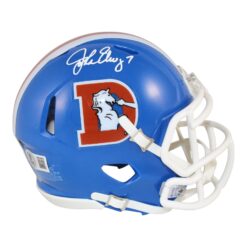 John Elway Signed Denver Broncos 75-96 Speed Mini Helmet Beckett 50996