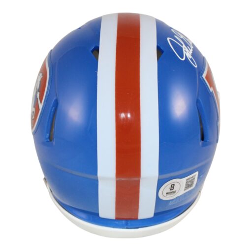 John Elway Signed Denver Broncos 75-96 Speed Mini Helmet Beckett 50996