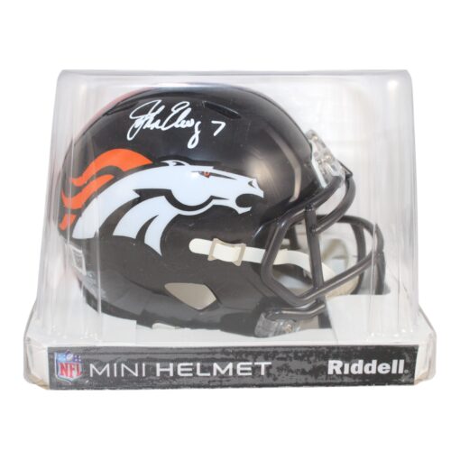 John Elway Signed Denver Broncos 97-23 Speed Mini Helmet Beckett 50994