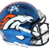 John Elway Autographed/Signed Denver Broncos Chrome Mini Helmet BAS 25326