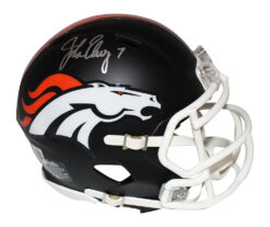 John Elway Signed Denver Broncos Matte Black Mini Helmet Beckett