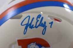 John Elway Autographed Denver Broncos Retro Mini Helmet Beckett Witness 55384