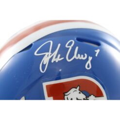 John Elway Autographed Denver Broncos TB Mini Helmet Beckett Witness 55218