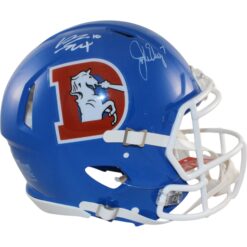 John Elway Bo Nix Autographed Denver Broncos Pro TB Helmet Beckett Witness 55246