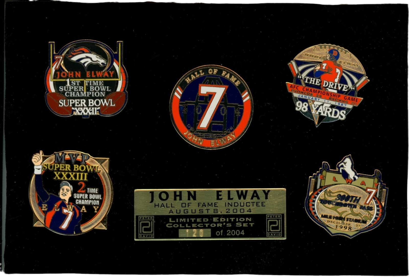 John Elway Denver Broncos NFL Hall of Fame Pin Collectors Set /2004 58009