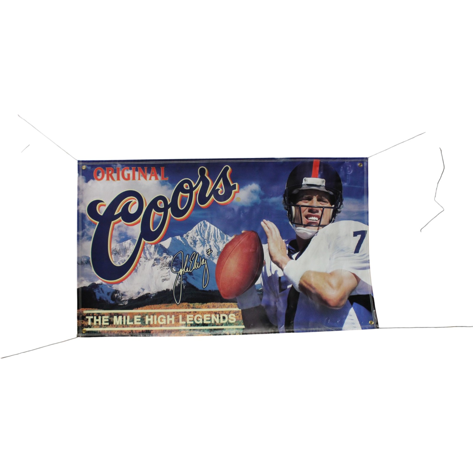 John Elway Autographed/Signed Denver Broncos Large Coors Light Banner 57549 2 John Elway Autographed/Signed Denver Broncos Large Coors Light Banner 57549