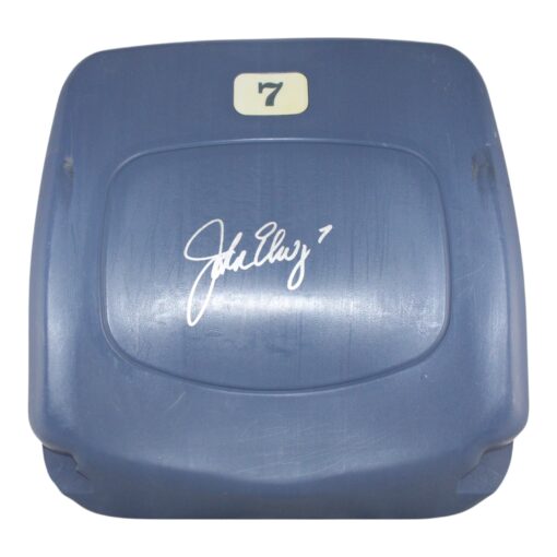 John Elway Signed Denver Broncos Invesco Field Blue Seat Back BAS 50986