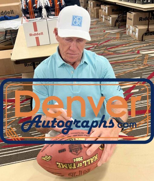 John Elway Signed Denver Broncos Hall Of Fame Official Football BAS 50987