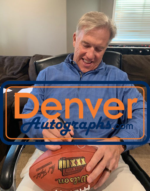 John Elway Autographed Denver Broncos Official SB XXXIII Football MVP BAS 25323