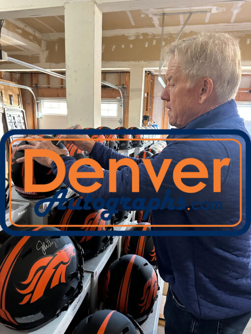 John Elway Autographed Denver Broncos Authentic Eclipse Helmet Beckett 50230