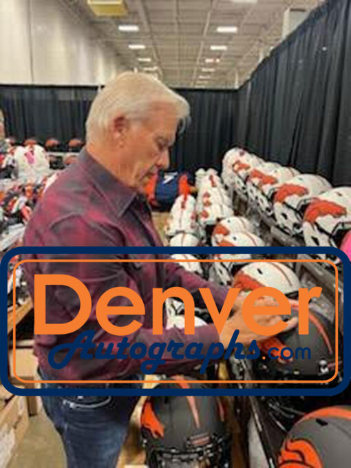 John Elway Signed Denver Broncos 22 Salute F/S Helmet Beckett 45440