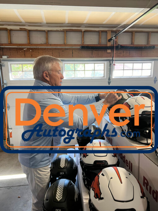 John Elway Autographed Denver Broncos SpeedFlex 22 Salute Helmet Beckett 50224