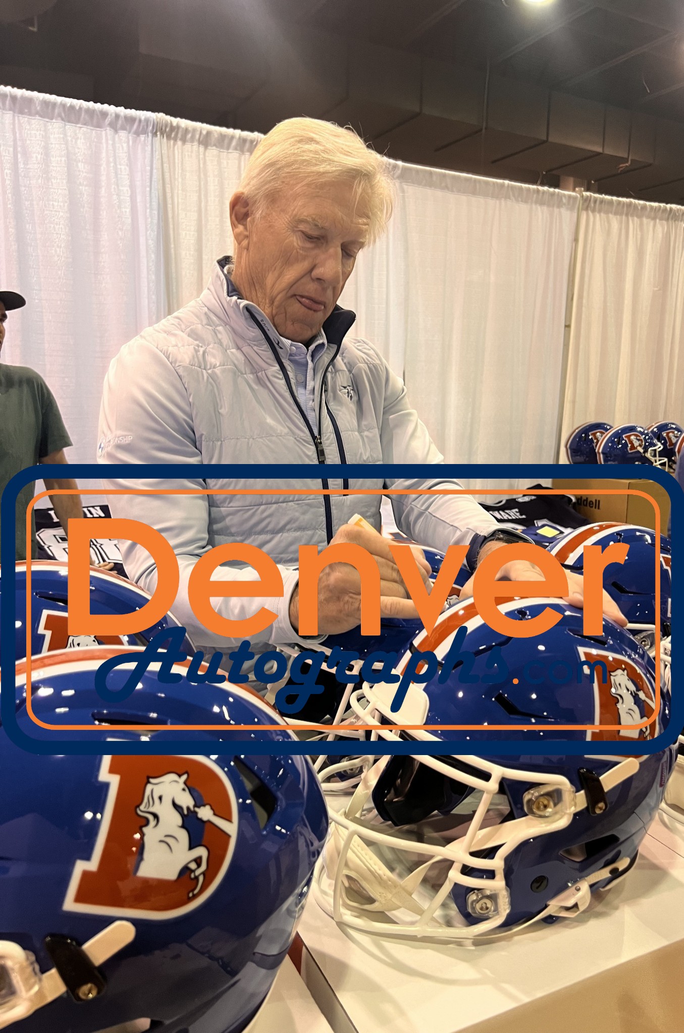 John Elway Autographed Denver Broncos SpeedFlex TB Helmet Beckett Witness 55374 7 John Elway Autographed Denver Broncos SpeedFlex TB Helmet Beckett Witness 55374