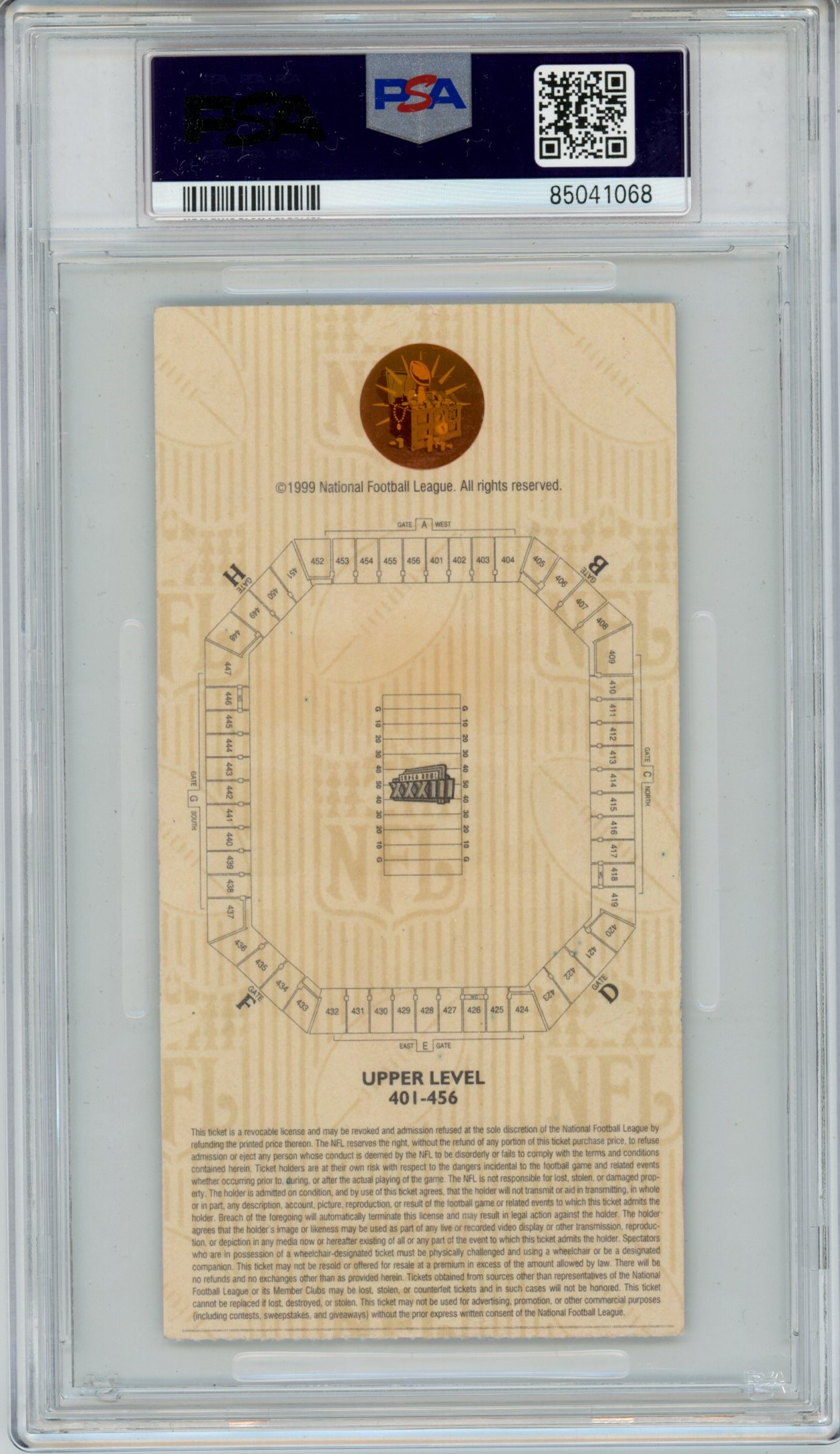 John Elway Signed Denver Broncos SBXXXIII Ticket Slab MVP PSA 38765