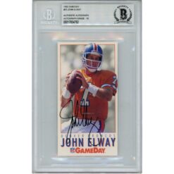 John Elway Autographed 1992 GameDay #23 Slabbed Trading Card Beckett 51535