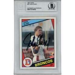 John Elway Autographed Denver Broncos 1984 Topps #63 Slab AS IS Beckett 56112