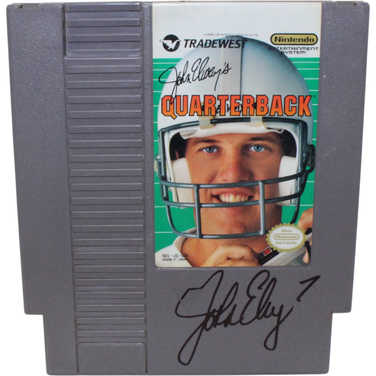 John Elway Autographed NES Cartridge Elway's Quarterback Beckett 54563