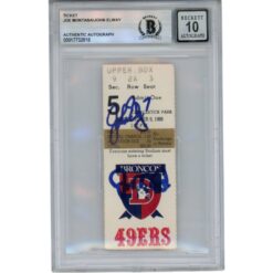 Joe Montana John Elway San Francisco 49ers 10/9/88 Ticket Slab Beckett 49975