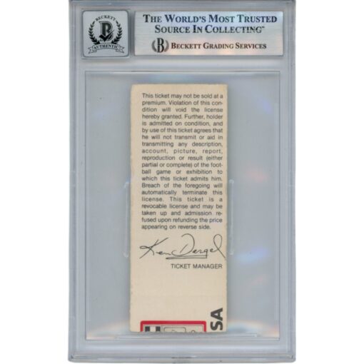 Joe Montana John Elway San Francisco 49ers 10/9/88 Ticket Slab Beckett 49975