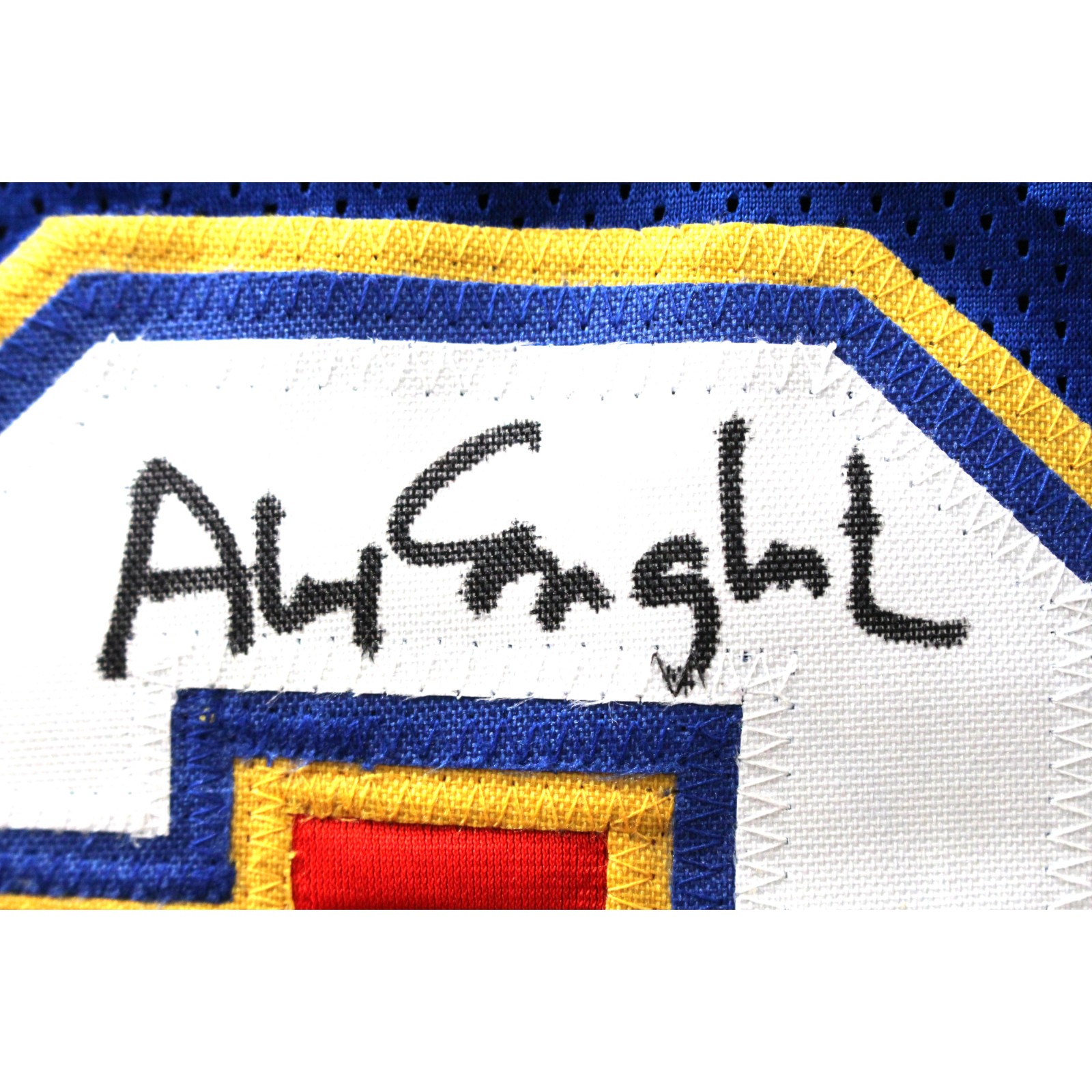Alex English Autographed Pro Style Blue XL Jersey HOF Beckett Witness 51626