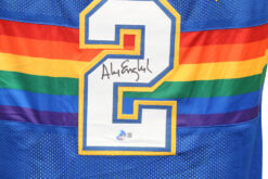 Alex English Autographed/Signed Pro Style Blue Jersey Beckett