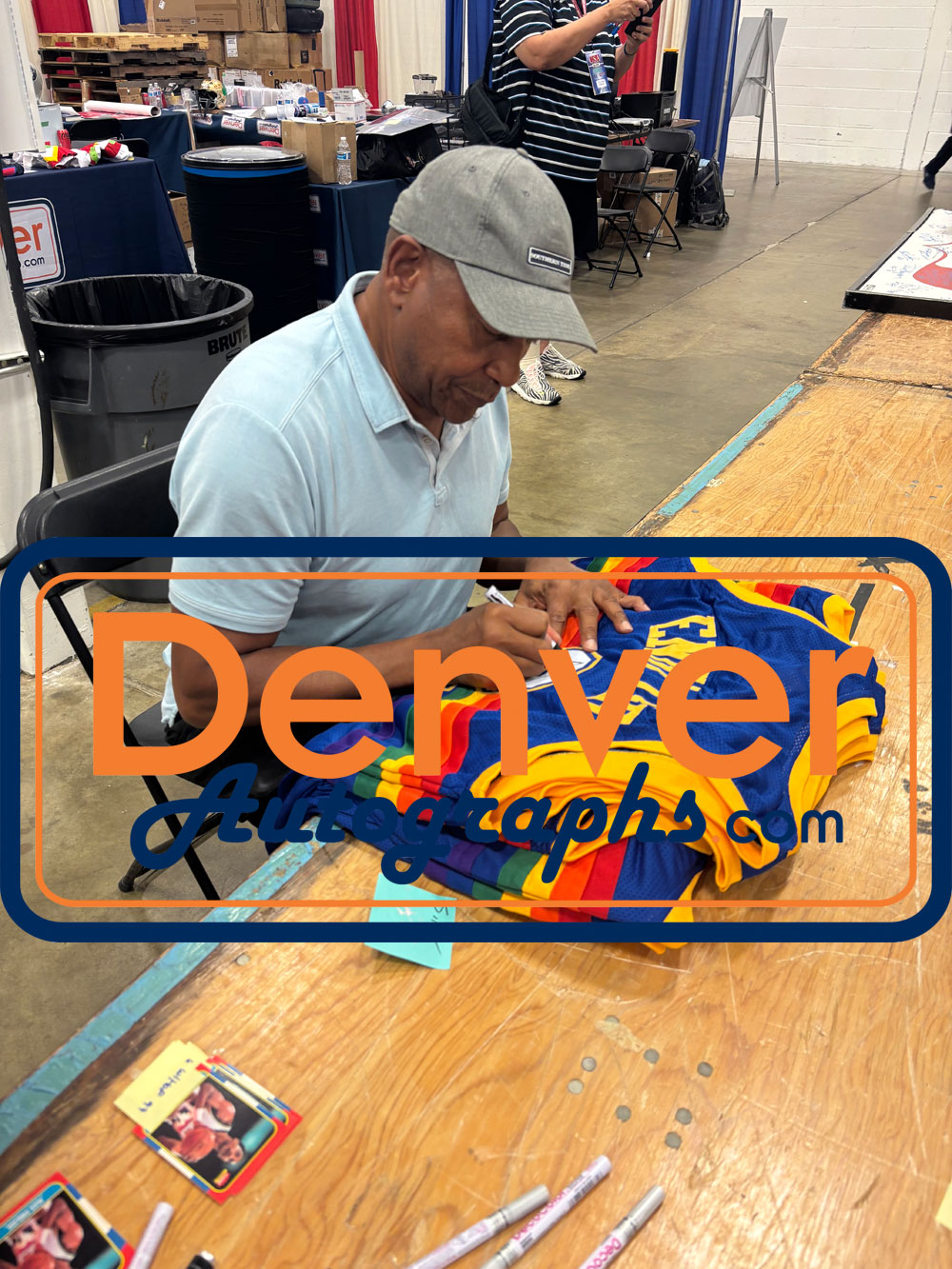 Alex English Autographed Pro Style Blue XL Jersey HOF Beckett Witness 51626 6 Alex English Autographed Pro Style Blue XL Jersey HOF Beckett Witness 51626