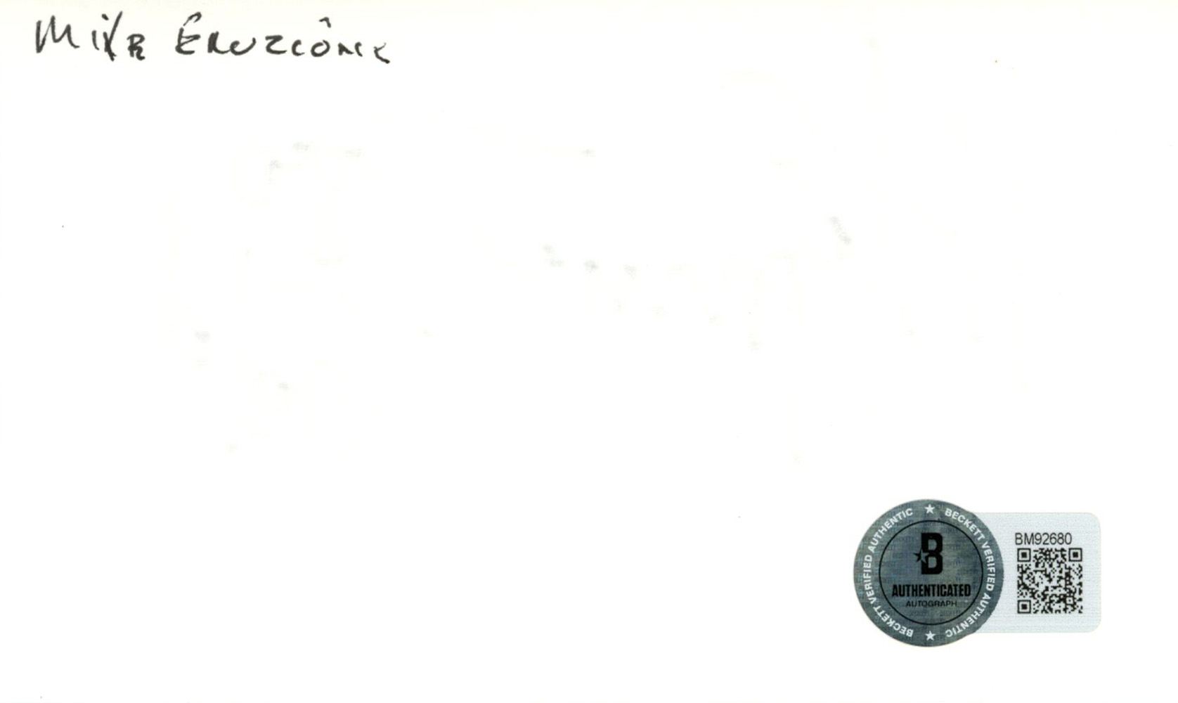 Mike Eruzione Autographed USA Hockey Index Card 80 Gold Beckett 45294