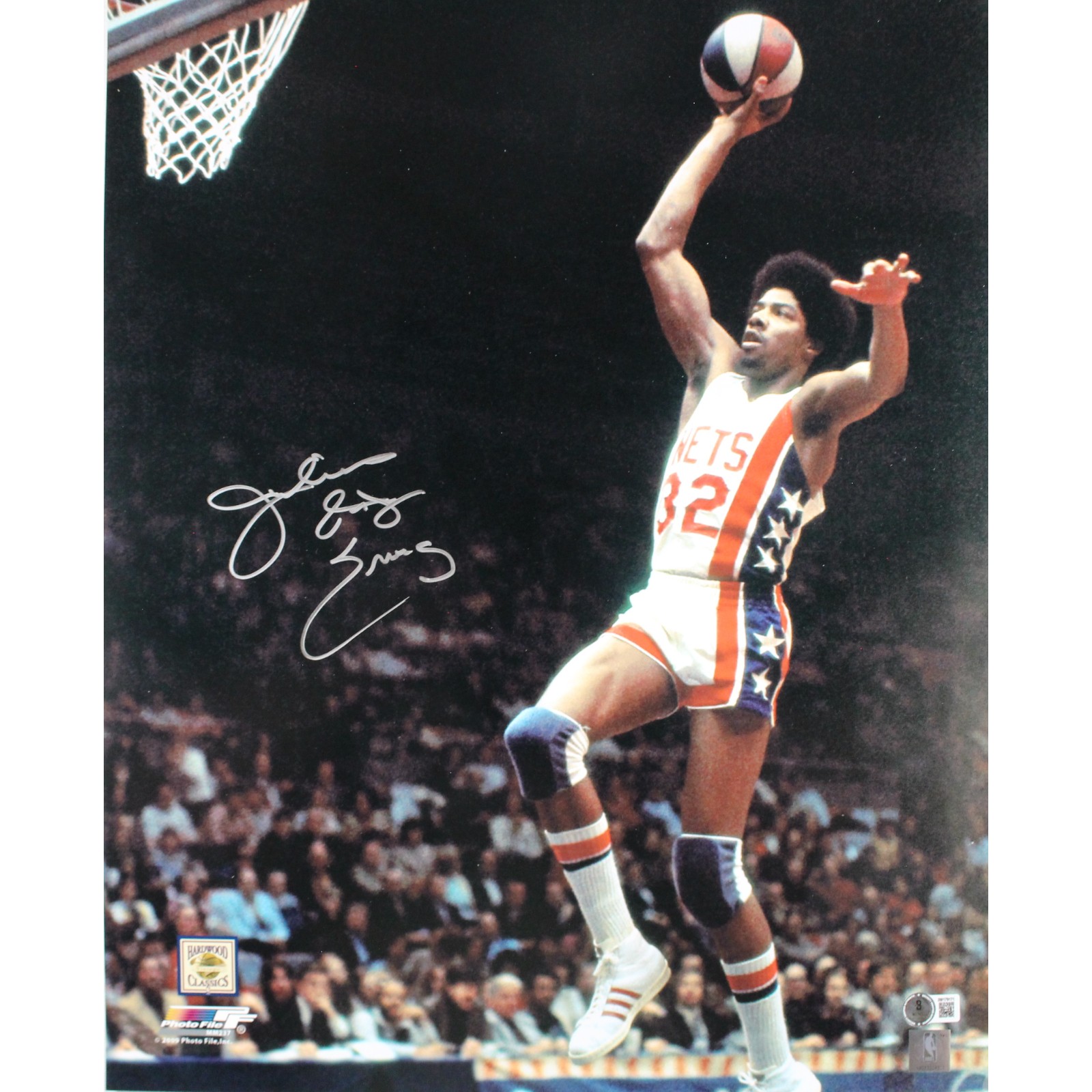 Julius Erving Autographed New Jersey Nets 16x20 Photo Beckett Witness 51667 1 Julius Erving Autographed New Jersey Nets 16x20 Photo Beckett Witness 51667