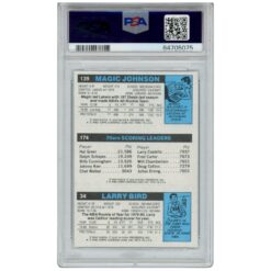 Larry Bird Magic Johnson Julius Erving Signed 1980 Topps PSA 6 Auto10 Slab 53265