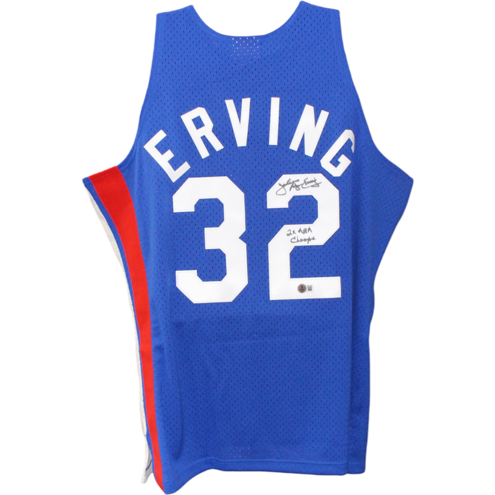 Julius Erving Signed New Jersey Nets Mitchell & Ness XL Jersey Champs BAS 51831
