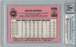 Julius Erving Autographed 1985 Star Card #204 10 auto Card Slab Beckett 54679