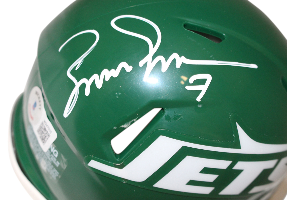 Boomer Esiason Autographed New York Jets Mini Helmet TB Beckett